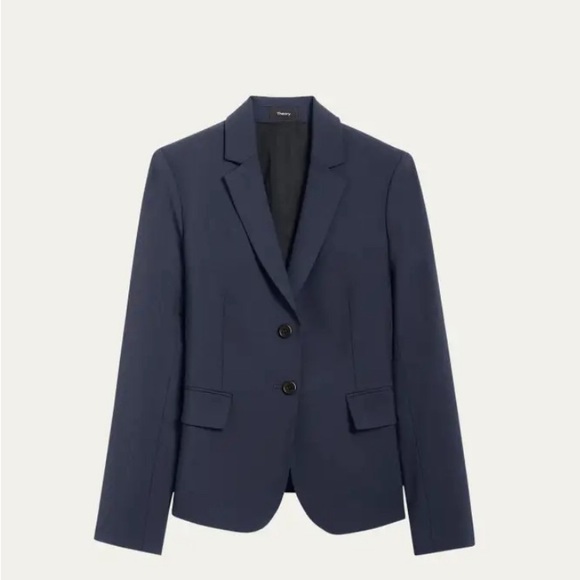 Theory Navy Wool Carissa Blazer 6 - Picture 7 of 8